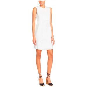 Ralph Lauren Raw Hem White Sleeveless Denim Dress Size 14W NWT